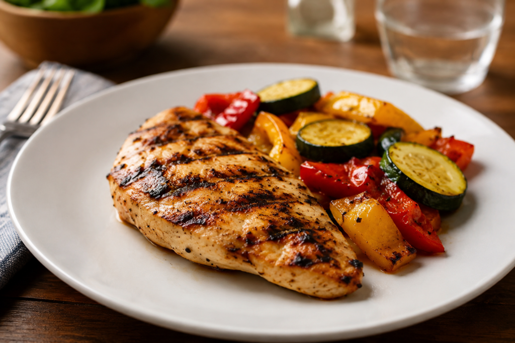 Grilled chicken and roasted veggies